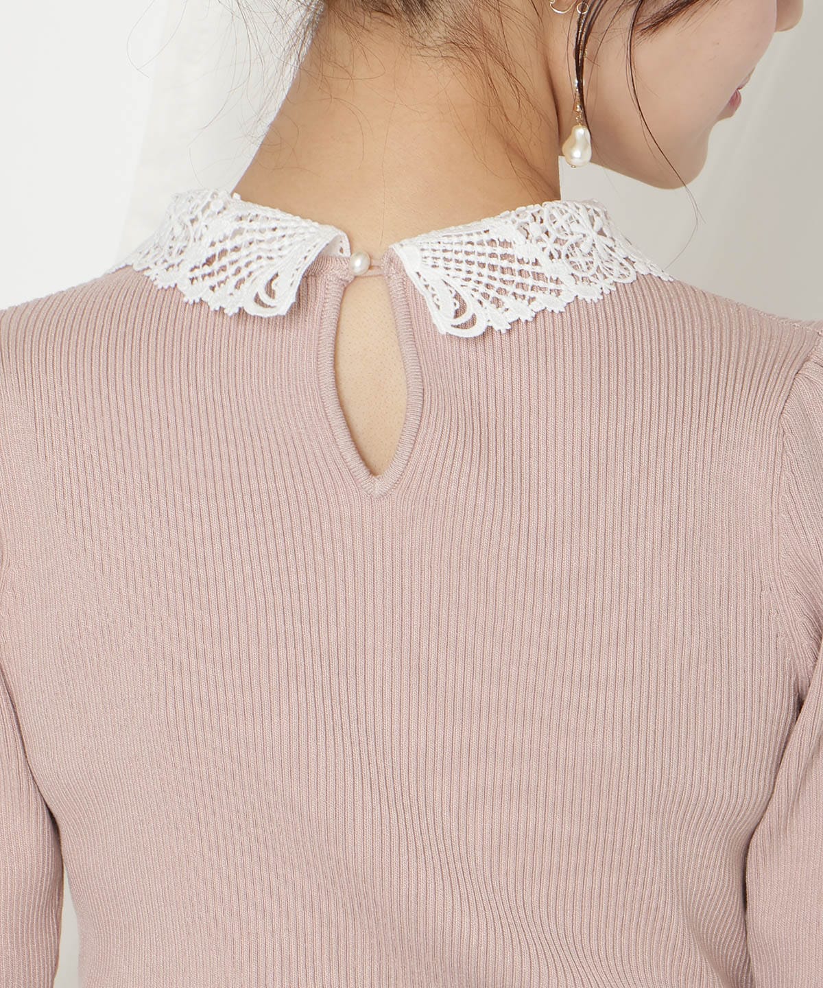 【2/27(fri)発売】リボンレースカラーリブニット