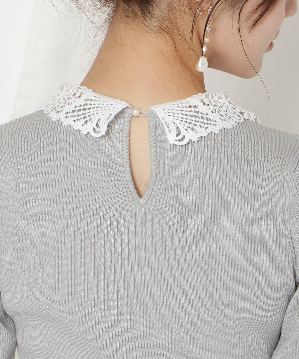 【2/27(fri)発売】リボンレースカラーリブニット