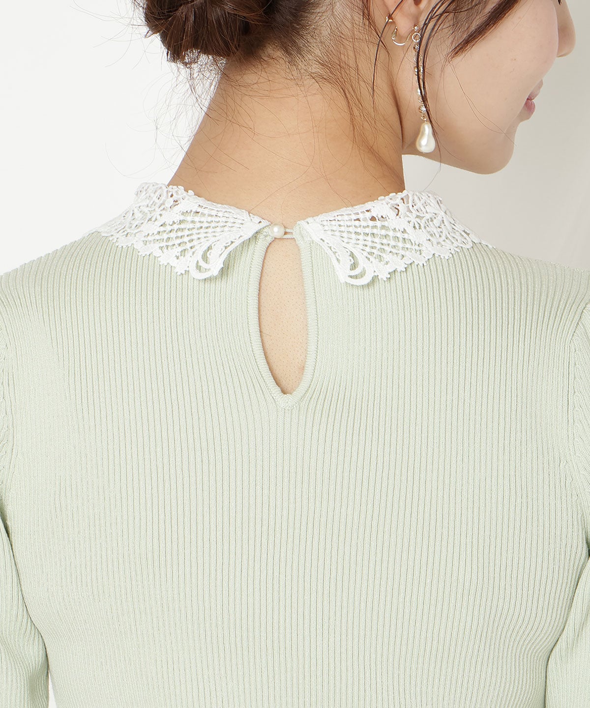 【2/27(fri)発売】リボンレースカラーリブニット