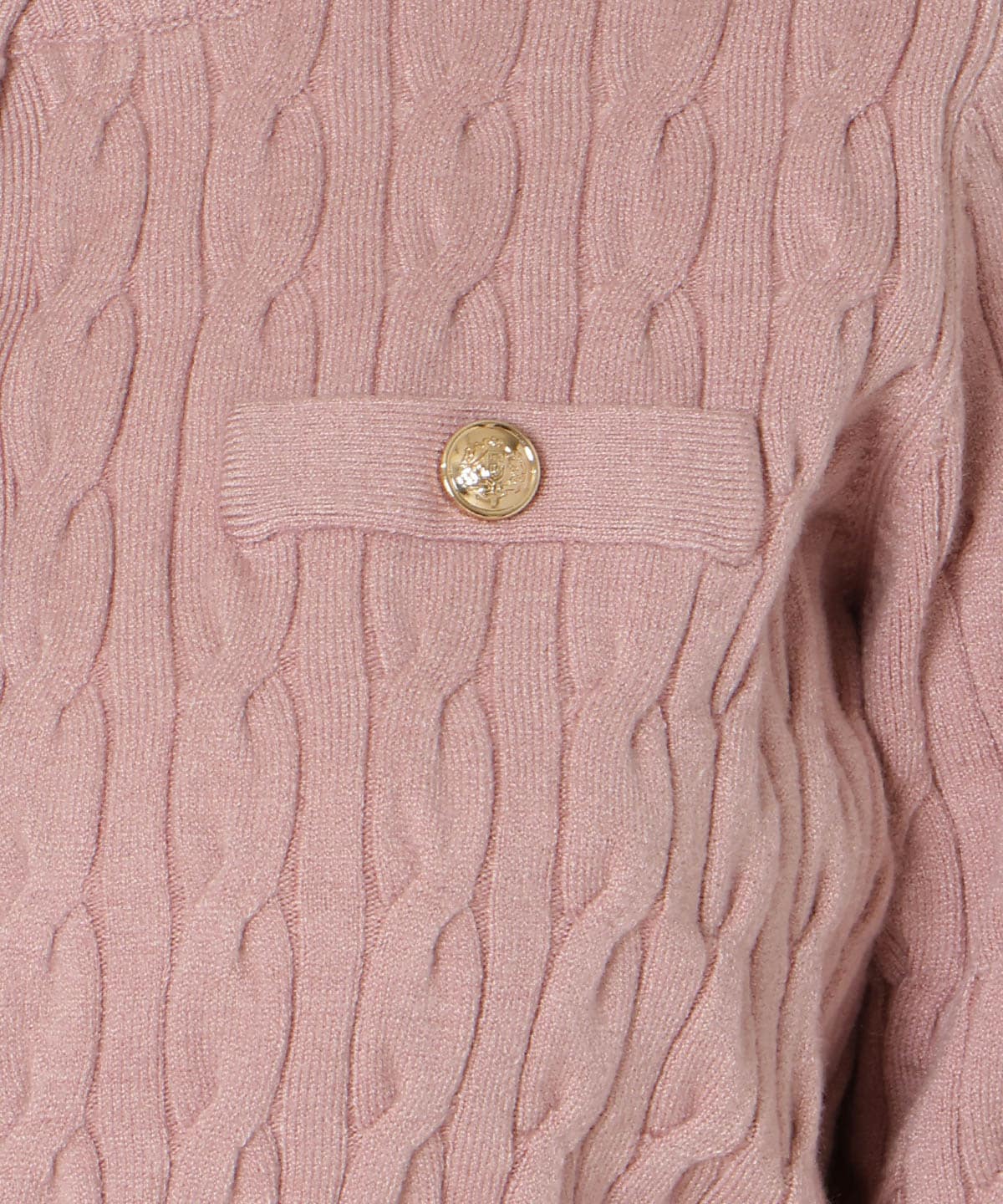 フリルレイヤードケーブルニット