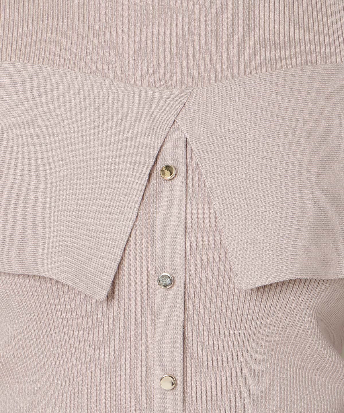 オープンショルダーレイヤードニット