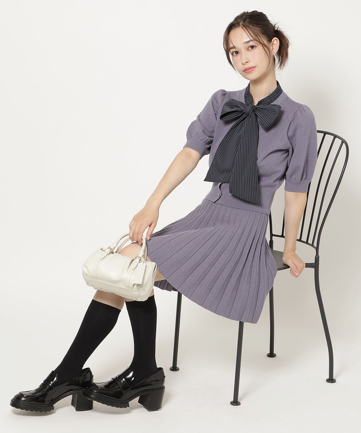【9/10(thu)10時発売】プリーツニットスカート