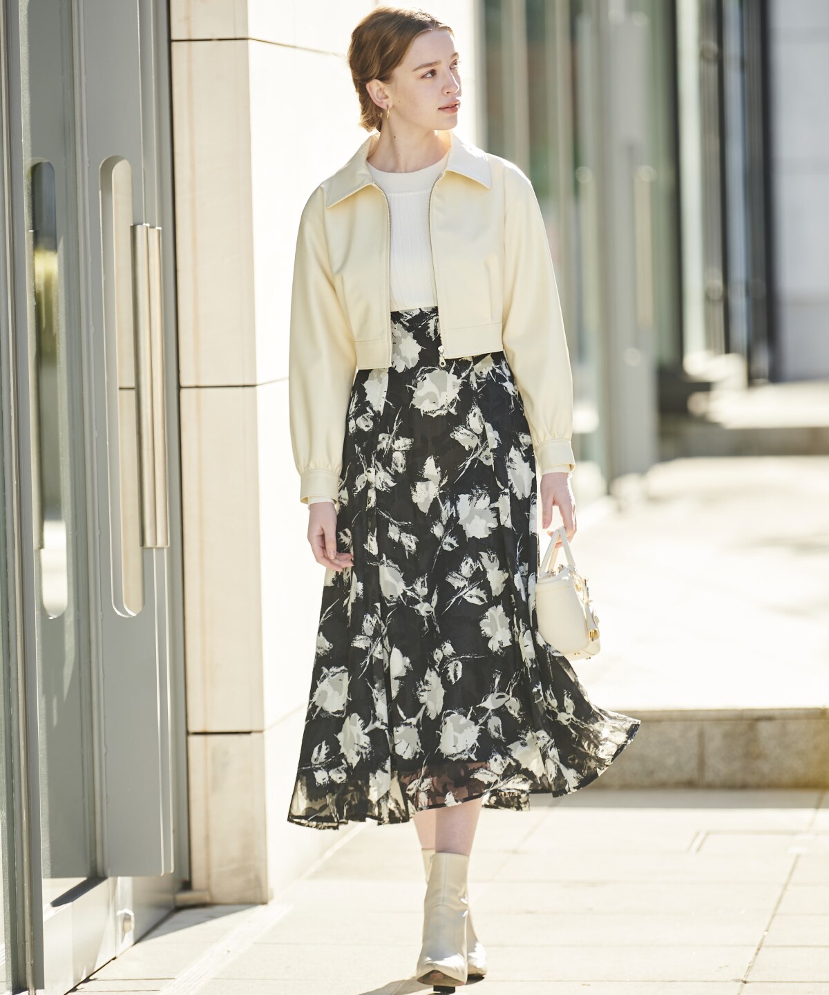 フェイクレザージップブルゾン