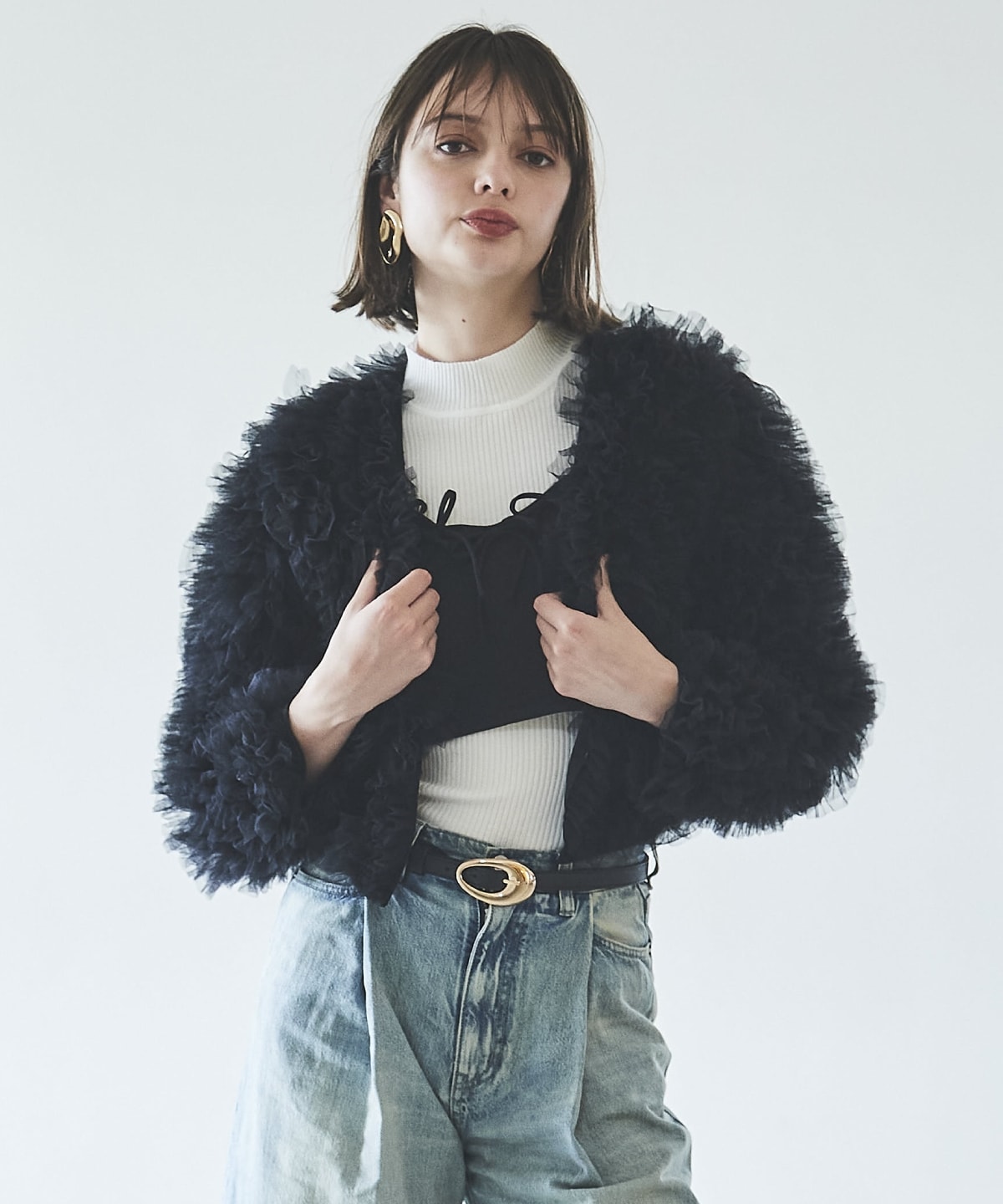 チュールフリルジャケット