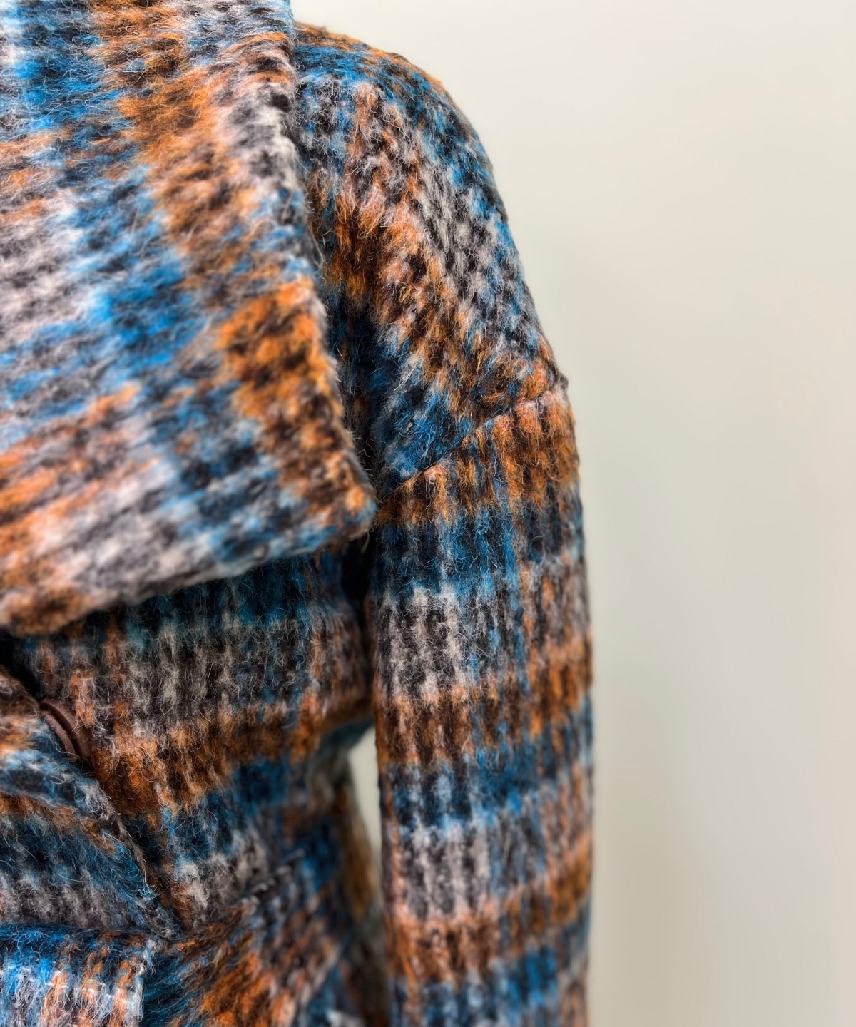 アルパカシャギーチェックロングコート