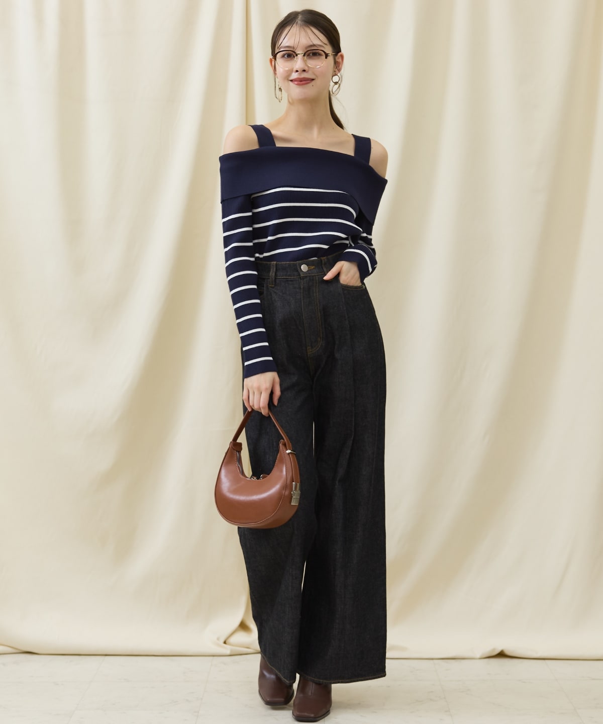 オフショルニットプルオーバー