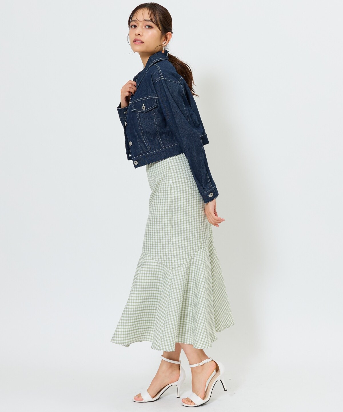 千鳥柄マーメイドスカート