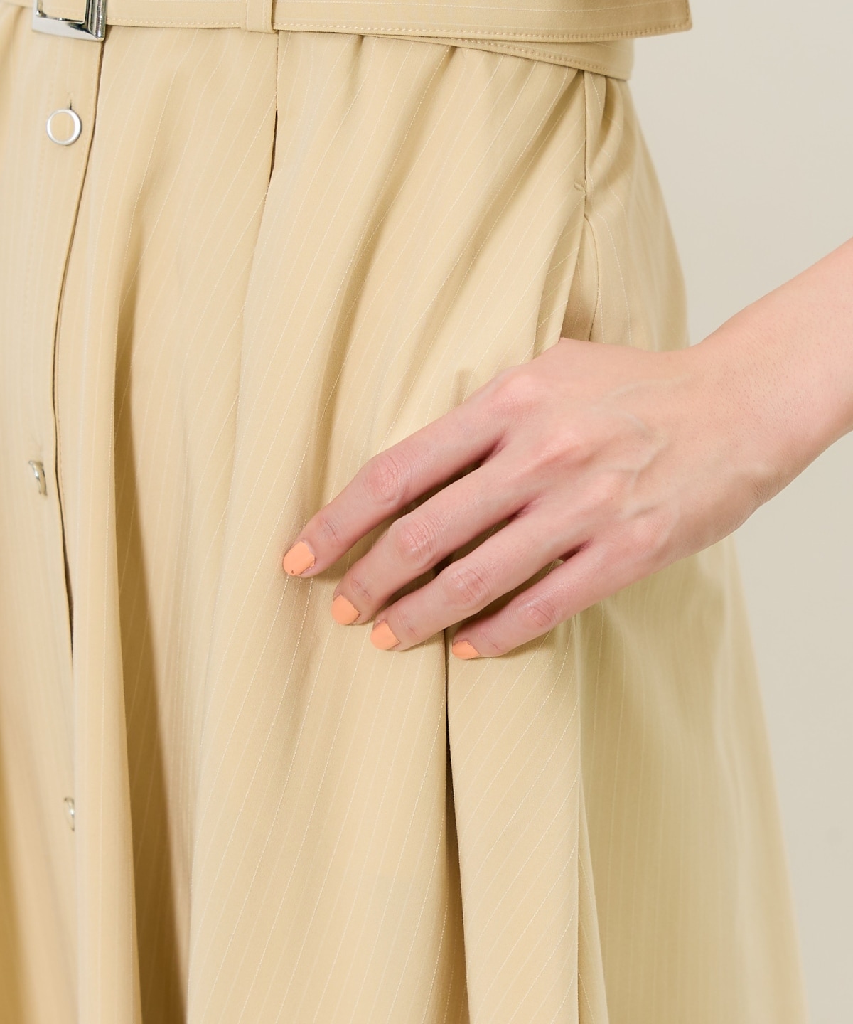 ストライプフリルケープワンピース