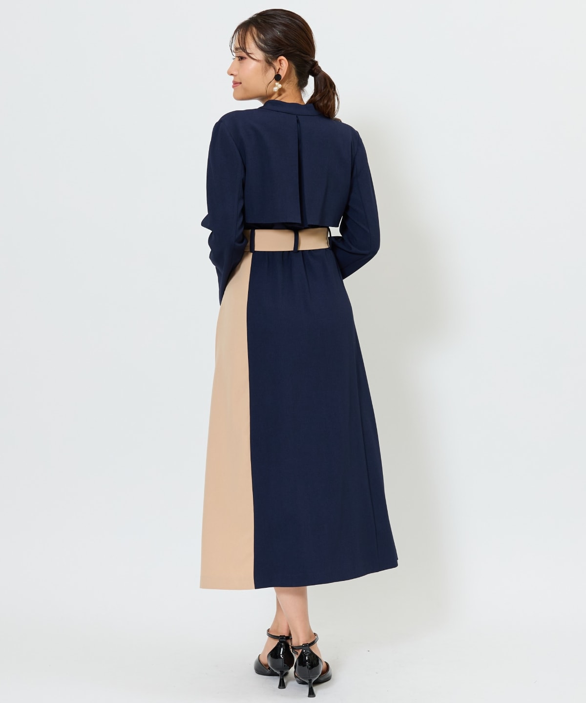 バイカラーカシュクールワンピース