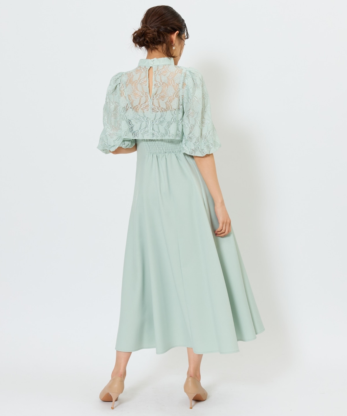 リーフレースレイヤードレス