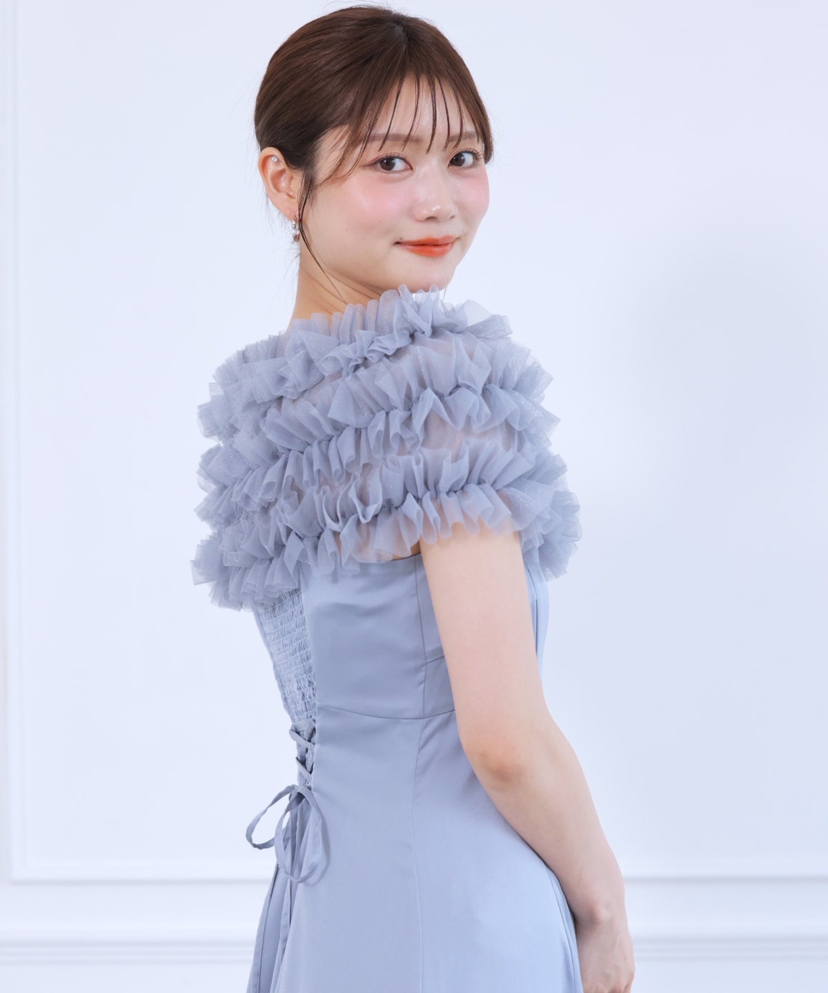 チュールケープセットドレス