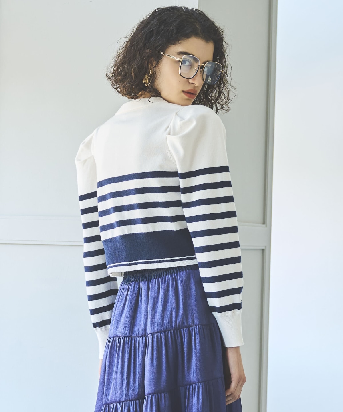 パワショルクルーネックカーディガン