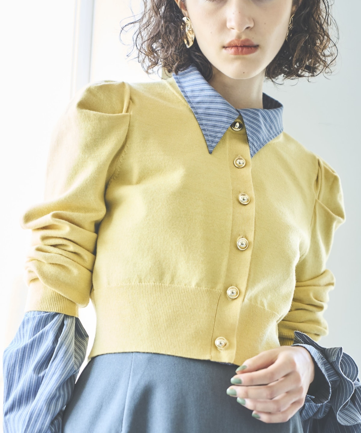 パワショルクルーネックカーディガン