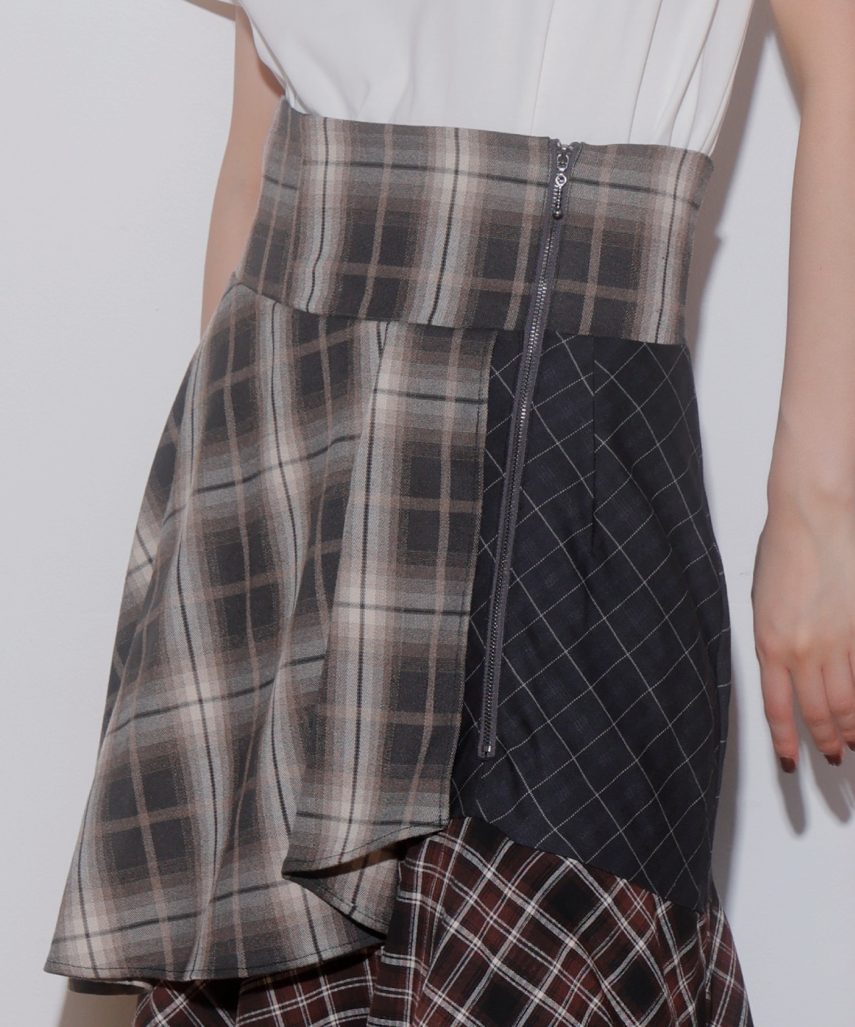 パッチワークティアードスカート