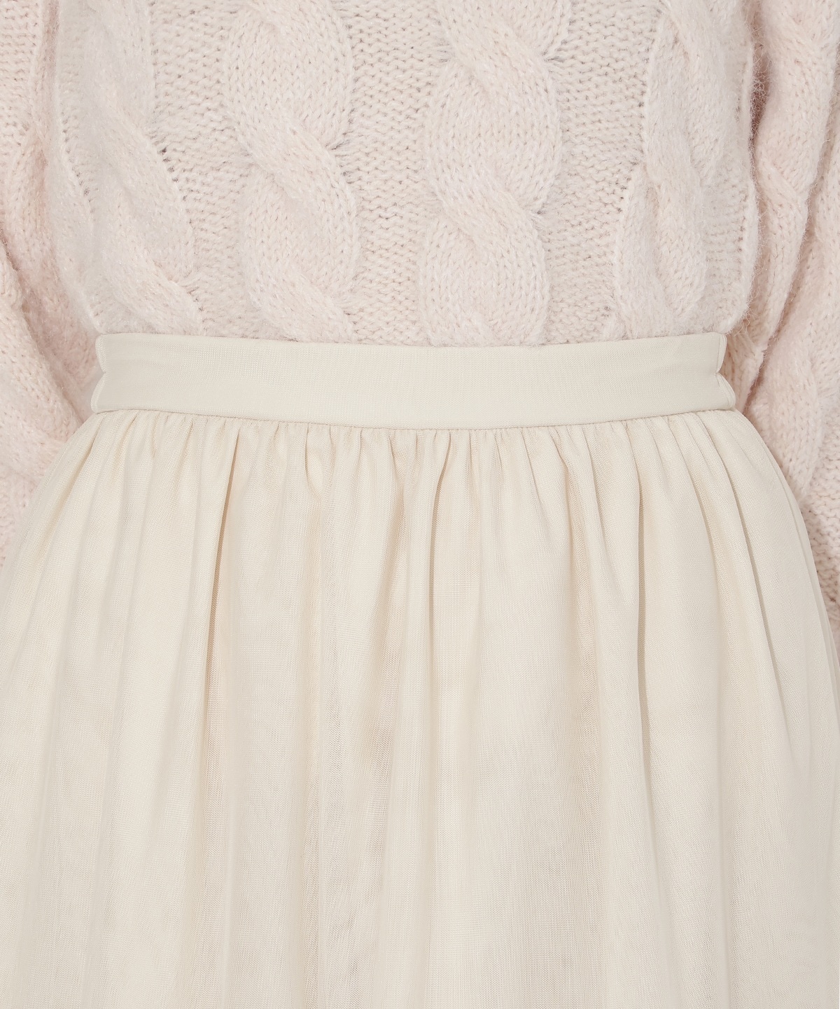 チュールティアードギャザースカート