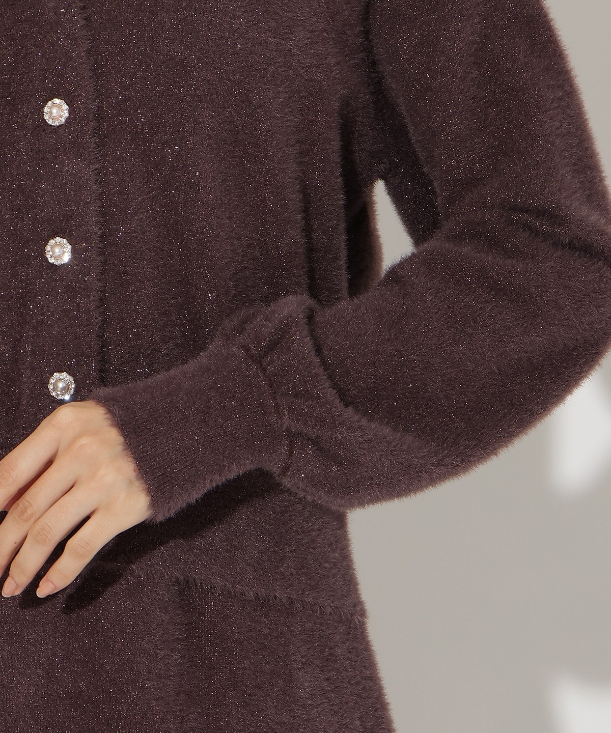 ラメフェザーニットアンサンブル