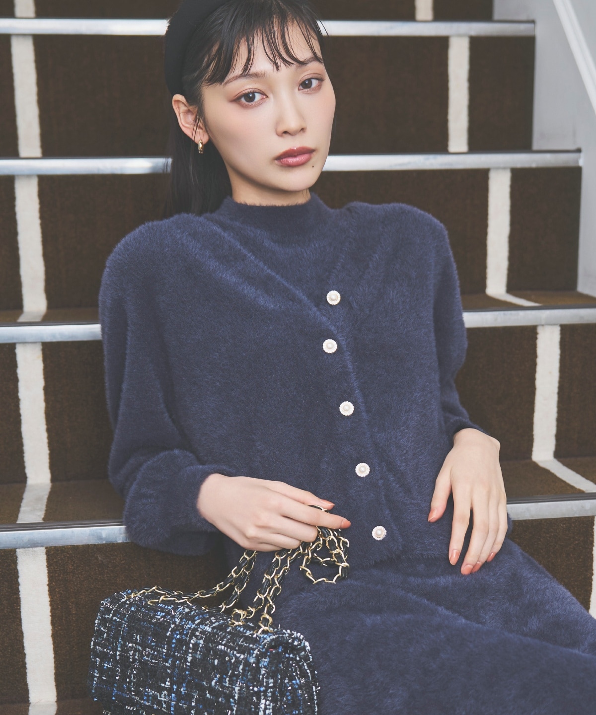 ラメフェザーニットアンサンブル