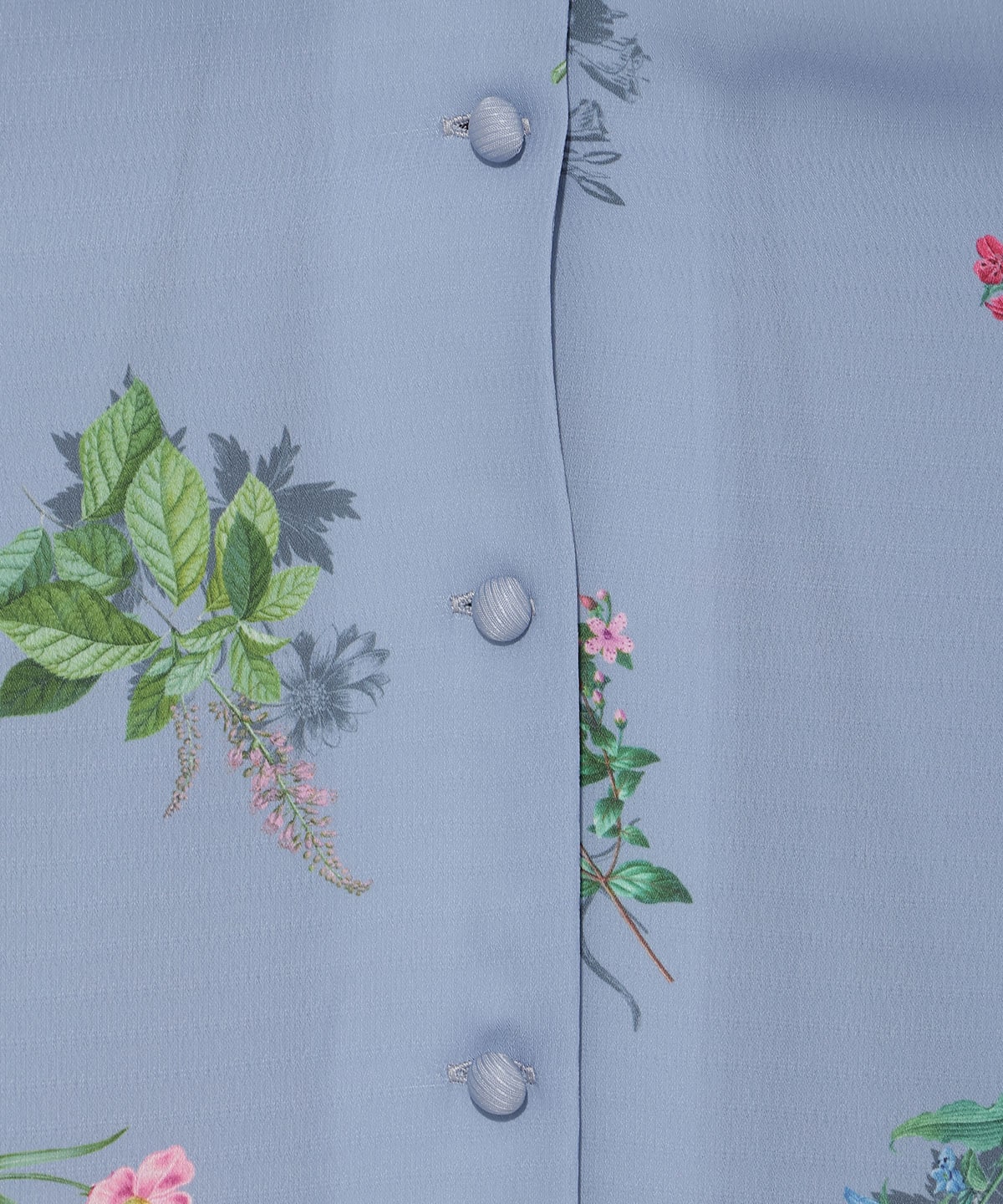 ドローイングフラワー配色襟ワンピース