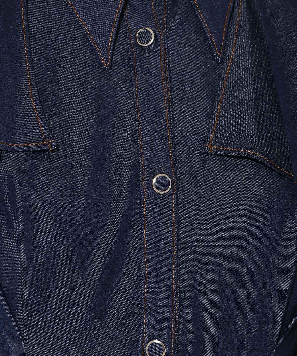 フリルケープ7分袖ワンピース