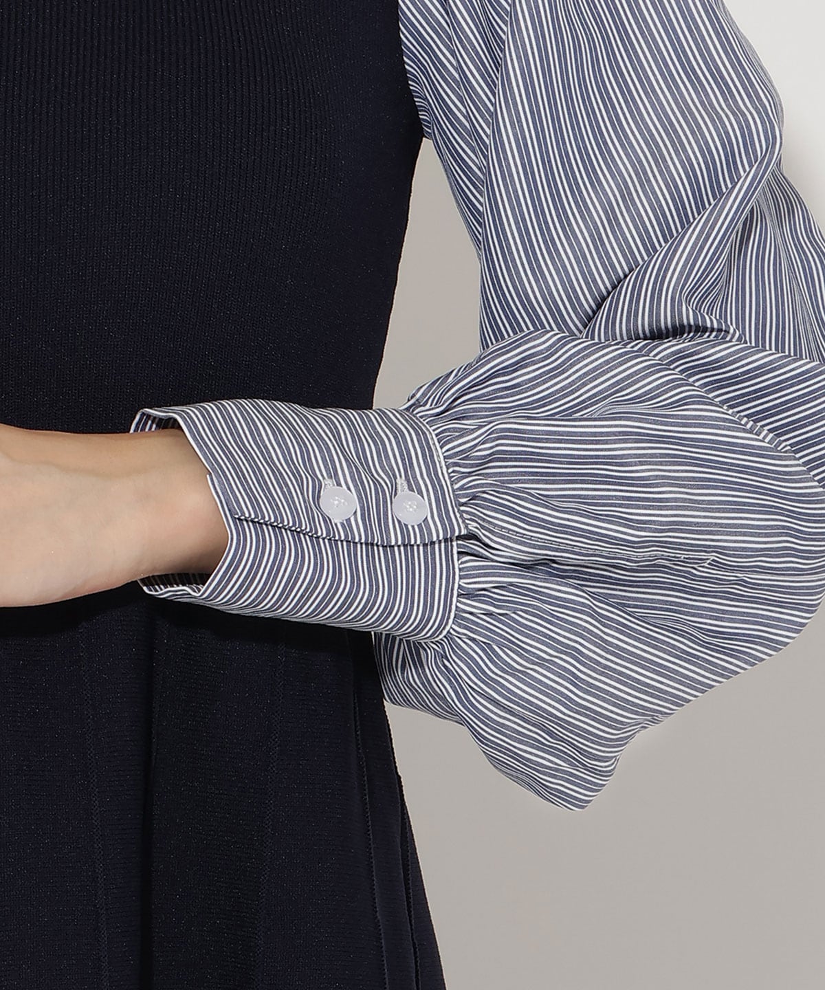 ニットビスチェ風スキッパーワンピース