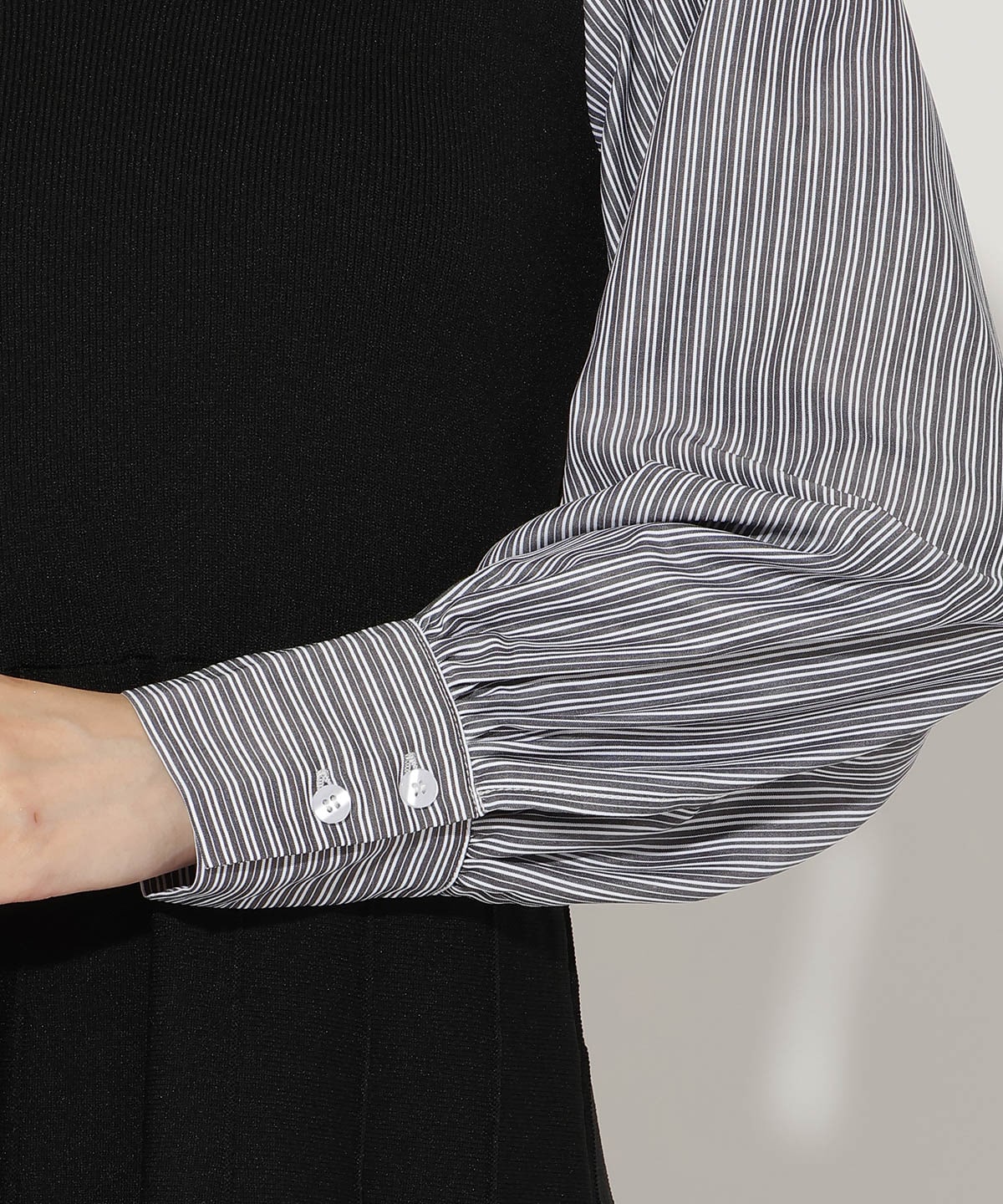 ニットビスチェ風スキッパーワンピース