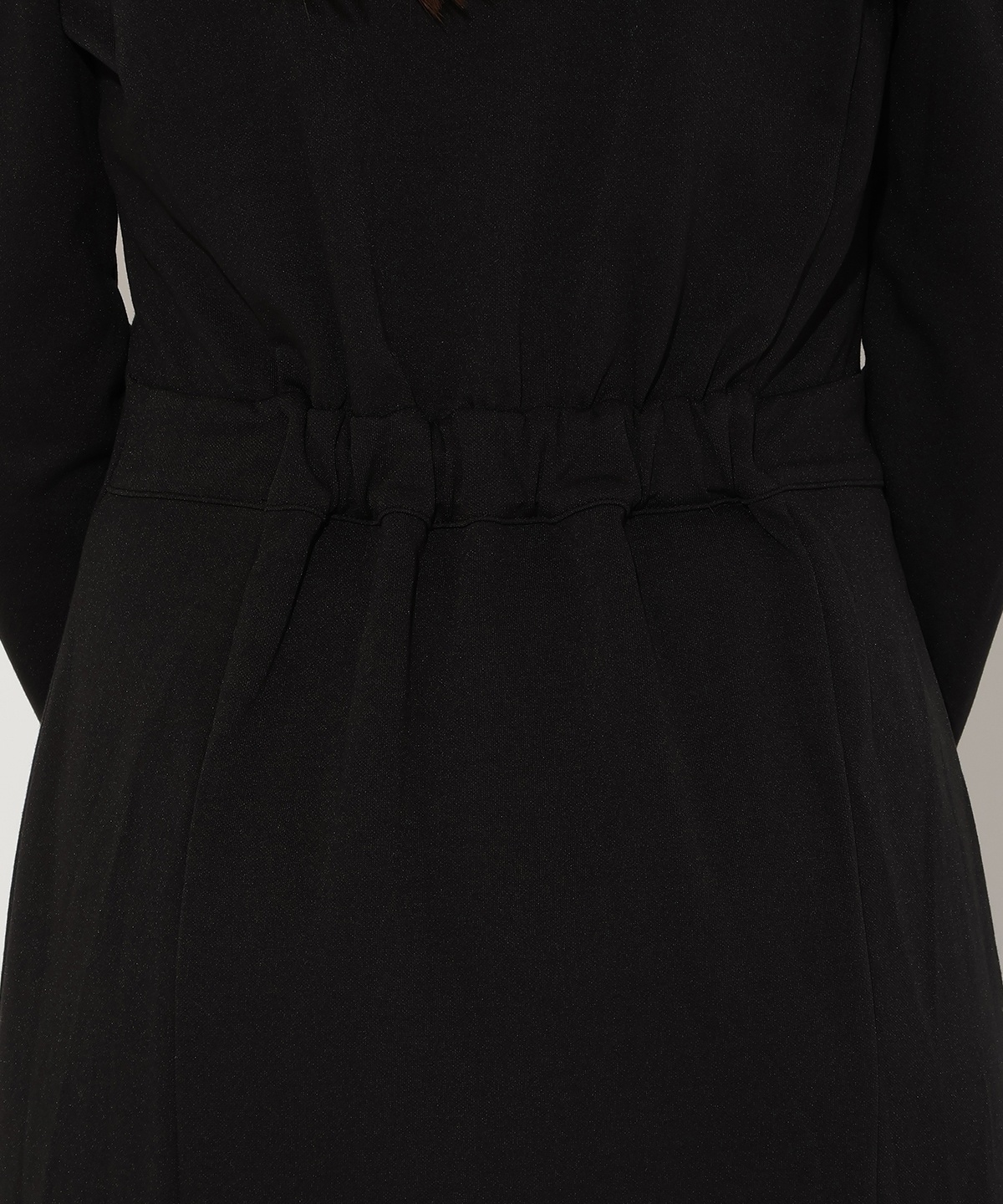 配色ポロ襟長袖ワンピース