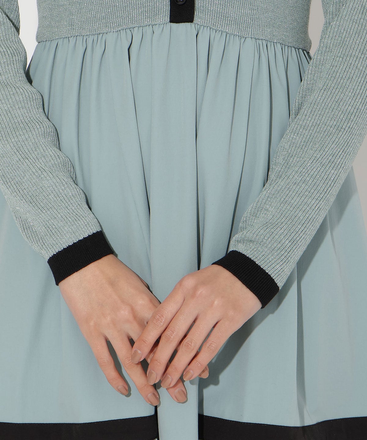 【先行予約受付中】ラメ入り配色ドッキングワンピース