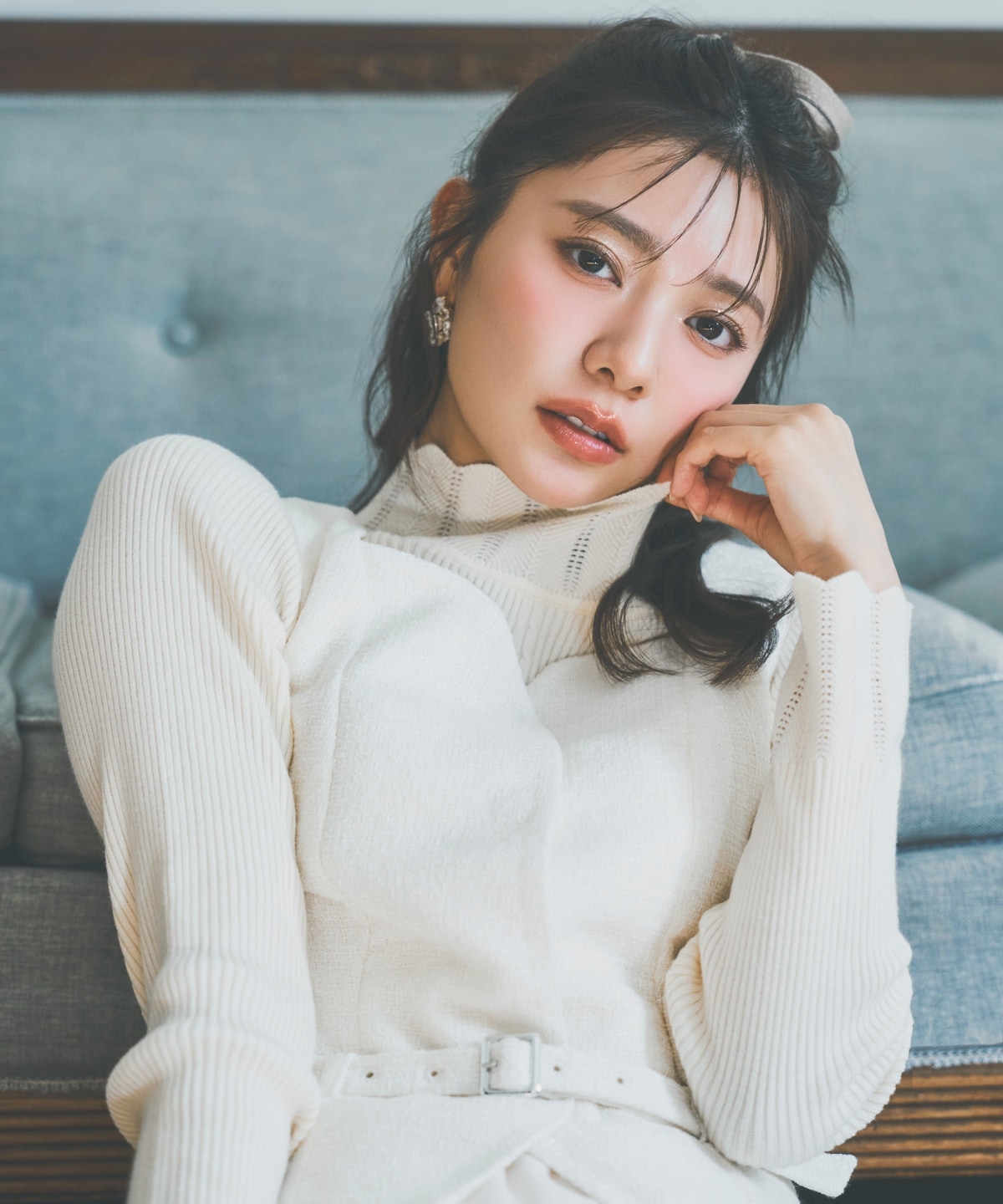 ツイード×チュールドッキングワンピース