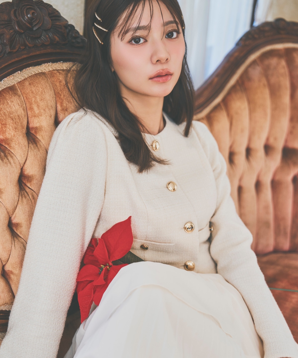 ツイードジャケットドッキングワンピース