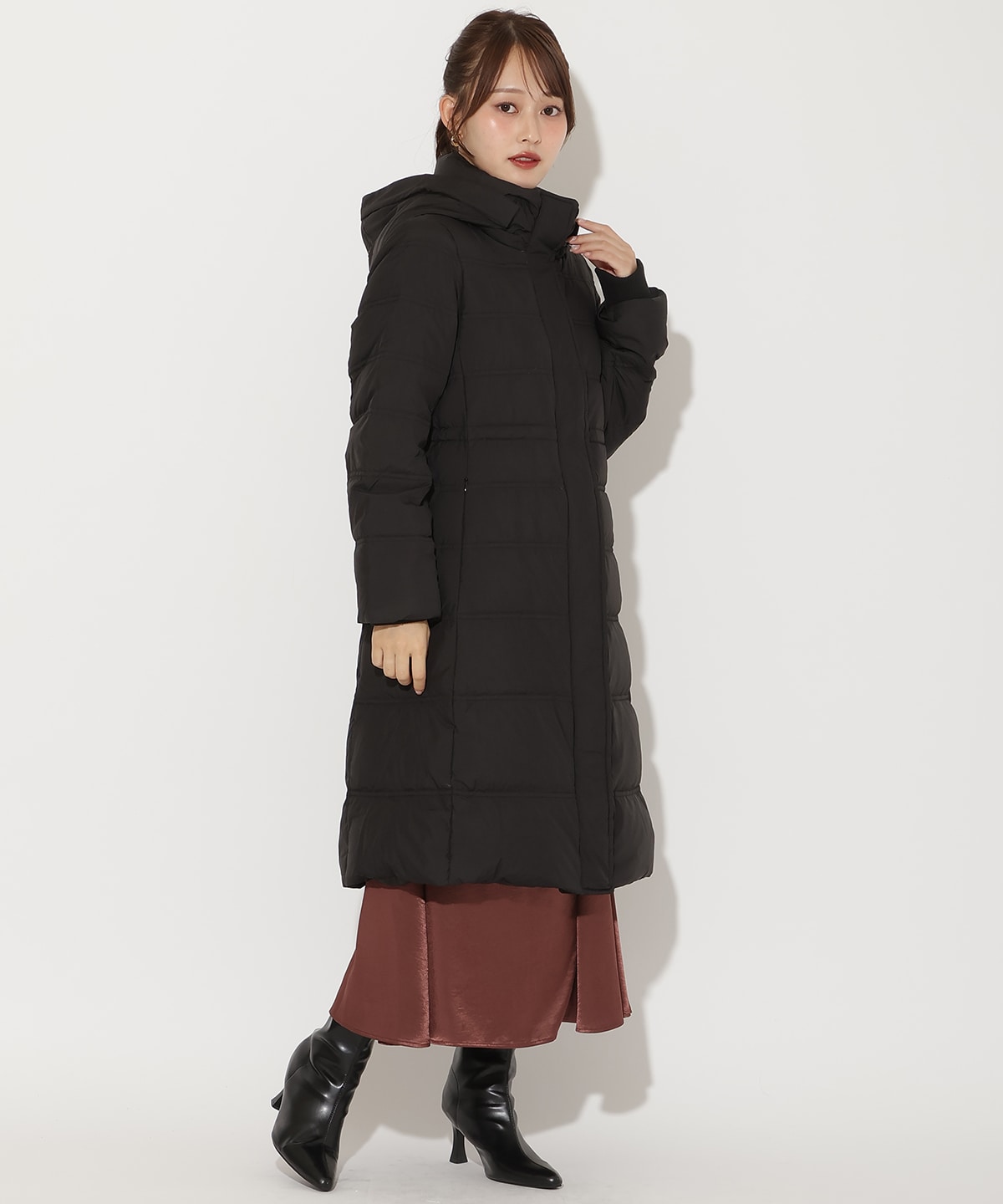 FOXファー付きミドルロングダウン