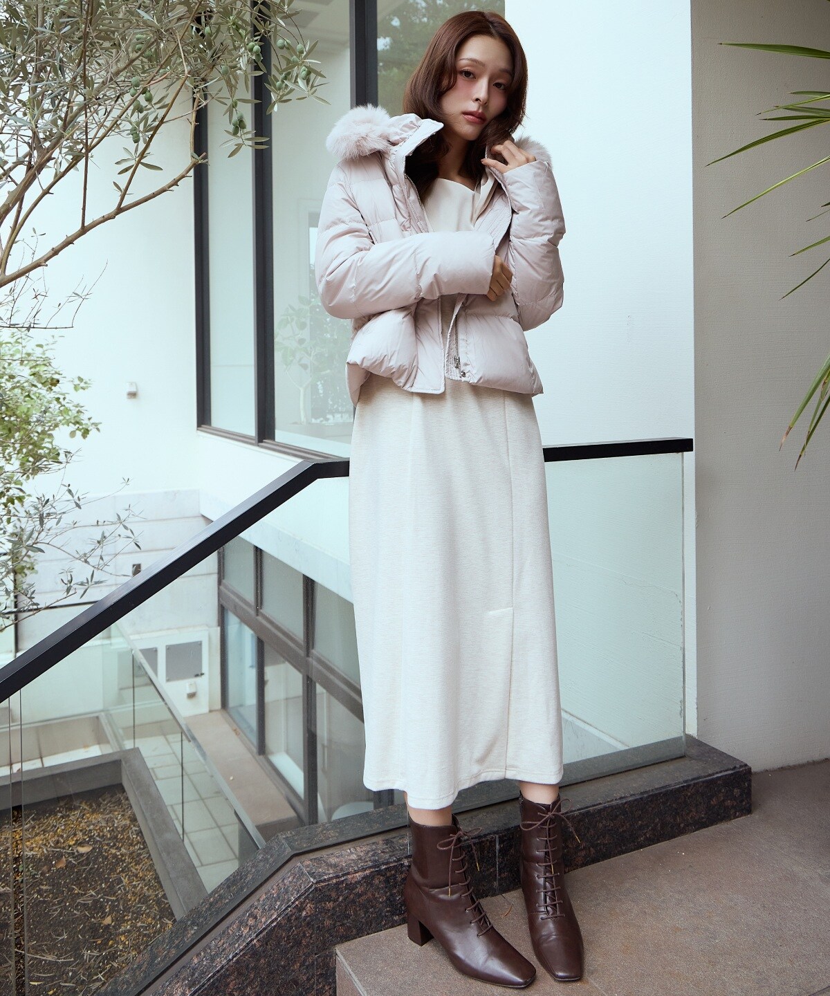 FOXファー付きプレミアムショートダウン