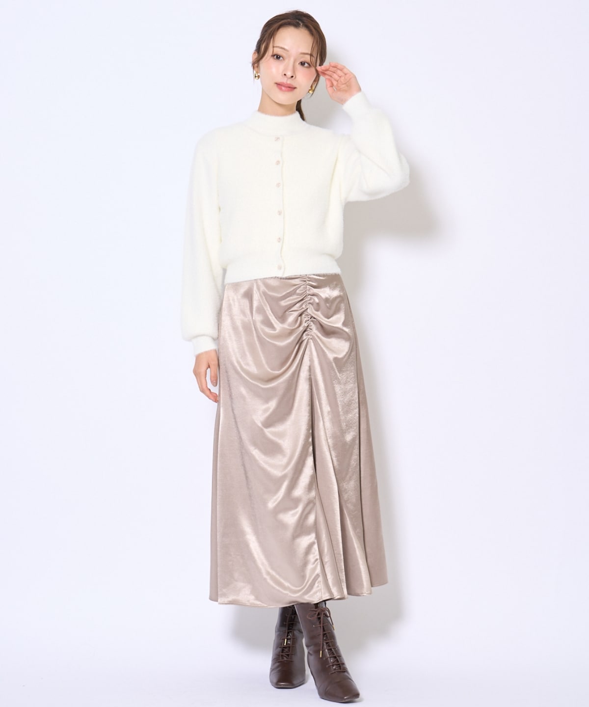 ラメフェザーニットアンサンブル