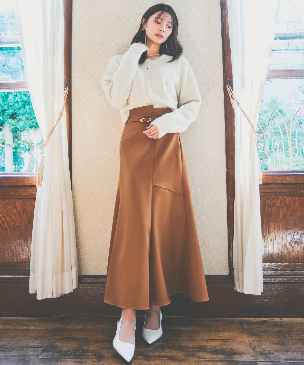 ラメシャギーニットカーディガン