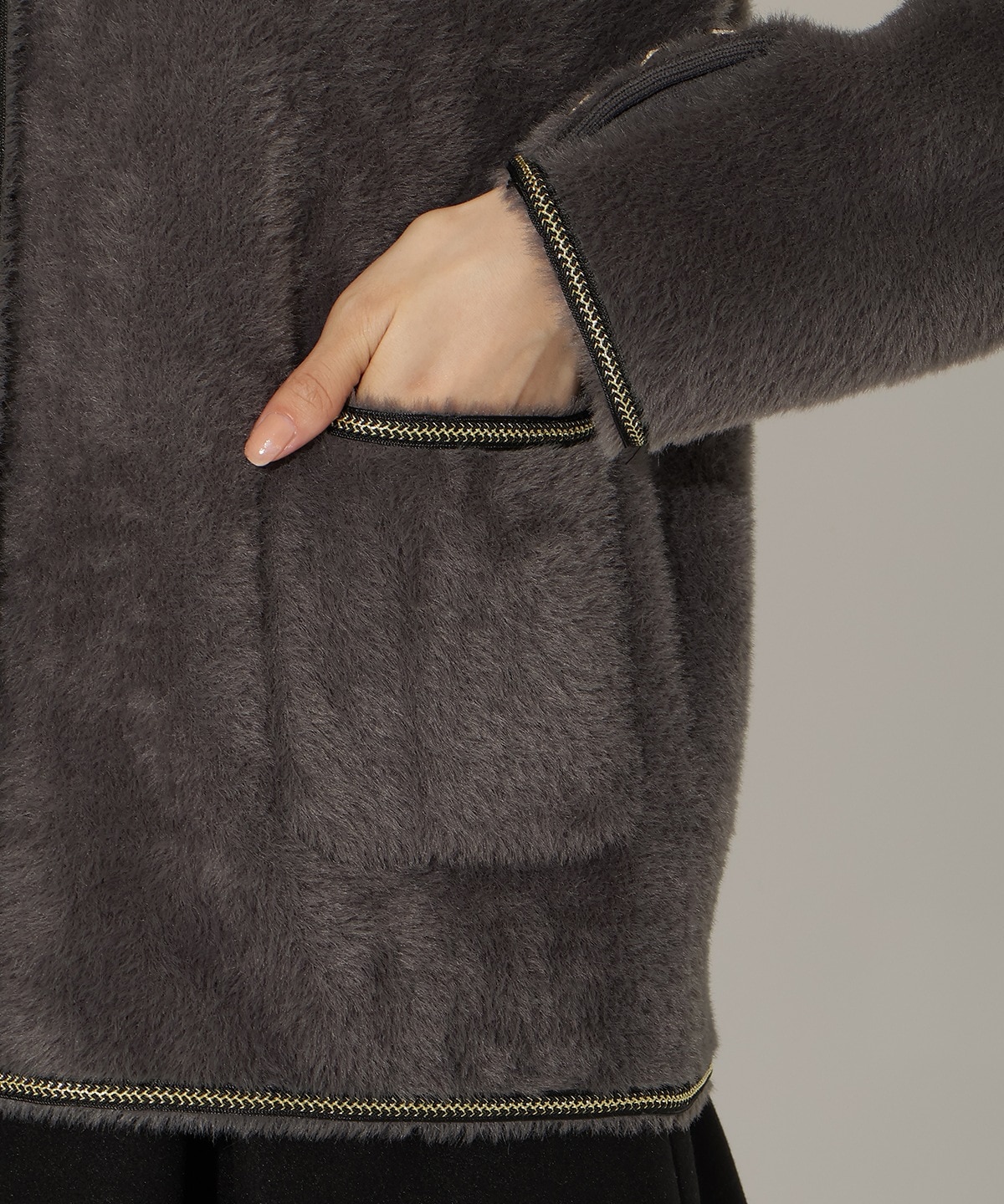 ダブルフェイスフェザーカーディガン