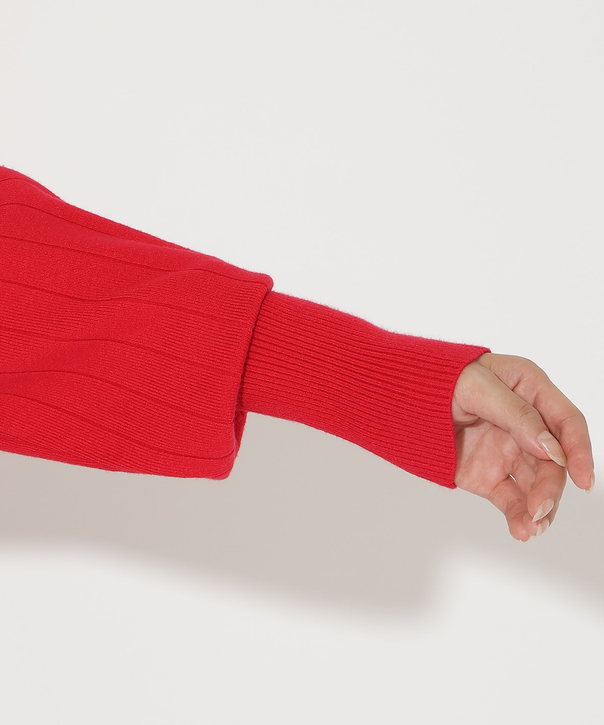 ワイドリブドルマンニット