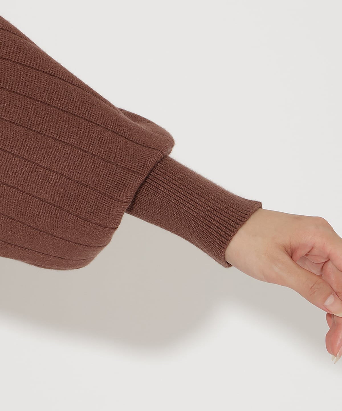 ワイドリブドルマンニット