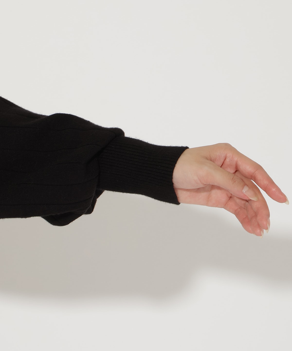 ワイドリブドルマンニット