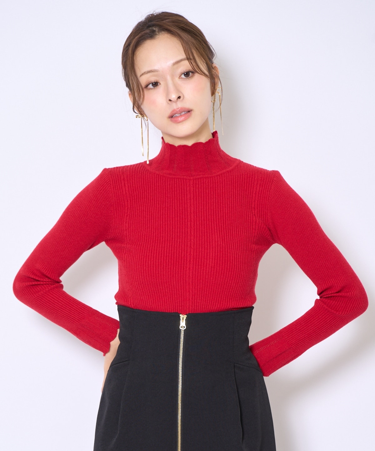 スカラハイネックニットプルオーバー