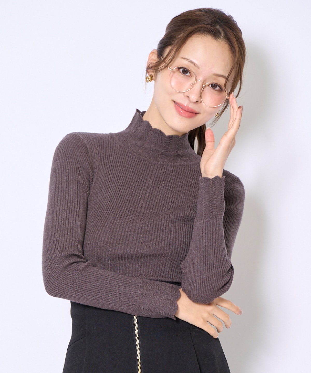 スカラハイネックニットプルオーバー