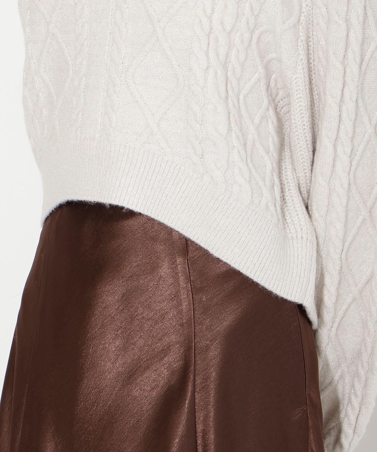 ラメケーブルタートルニットプルオーバー