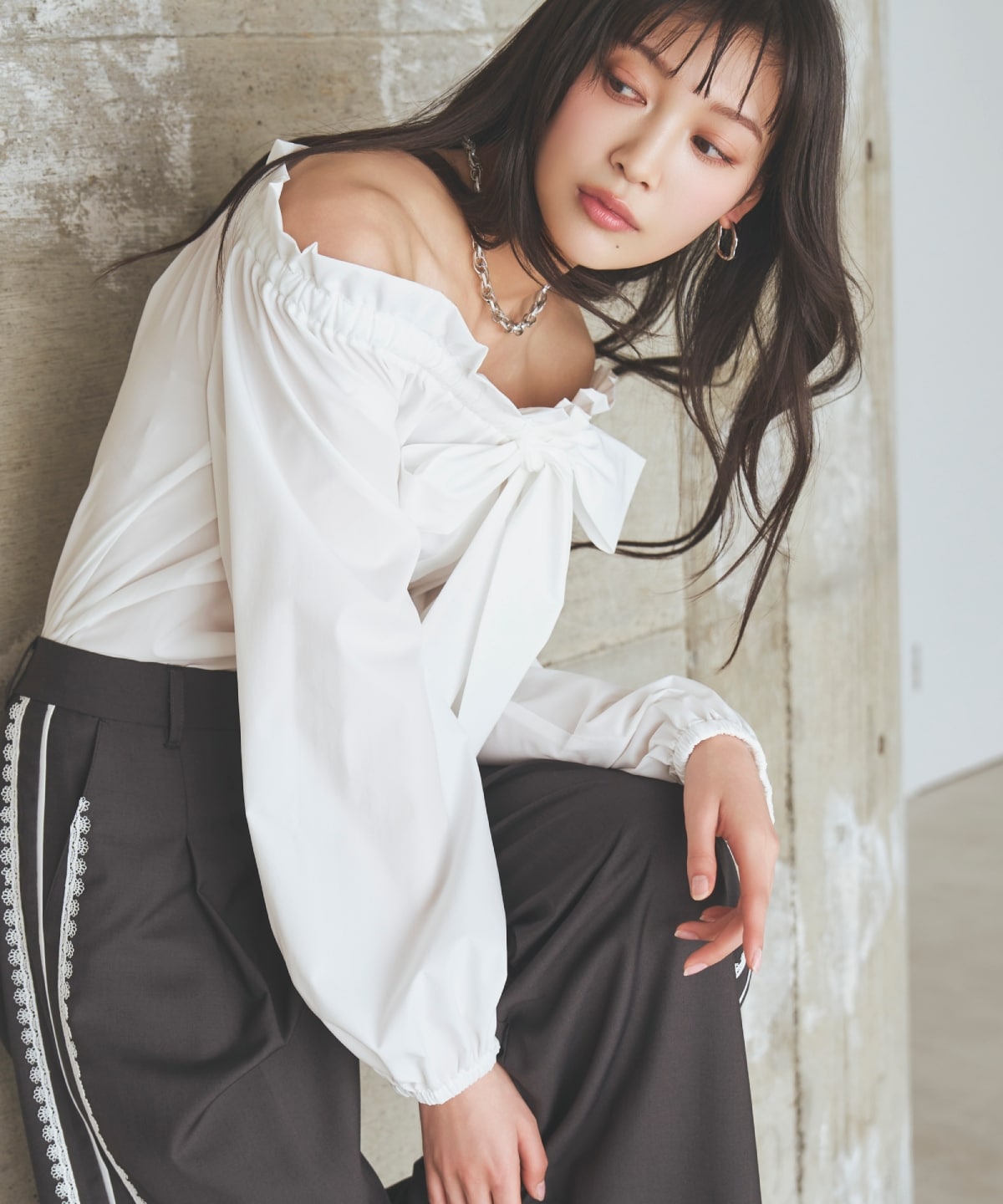 【先行予約受付中】ドロストボウタイ2WAYブラウス