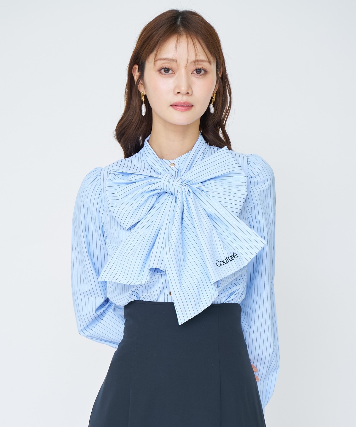 【先行予約受付中】バタフライリボンストライプブラウス