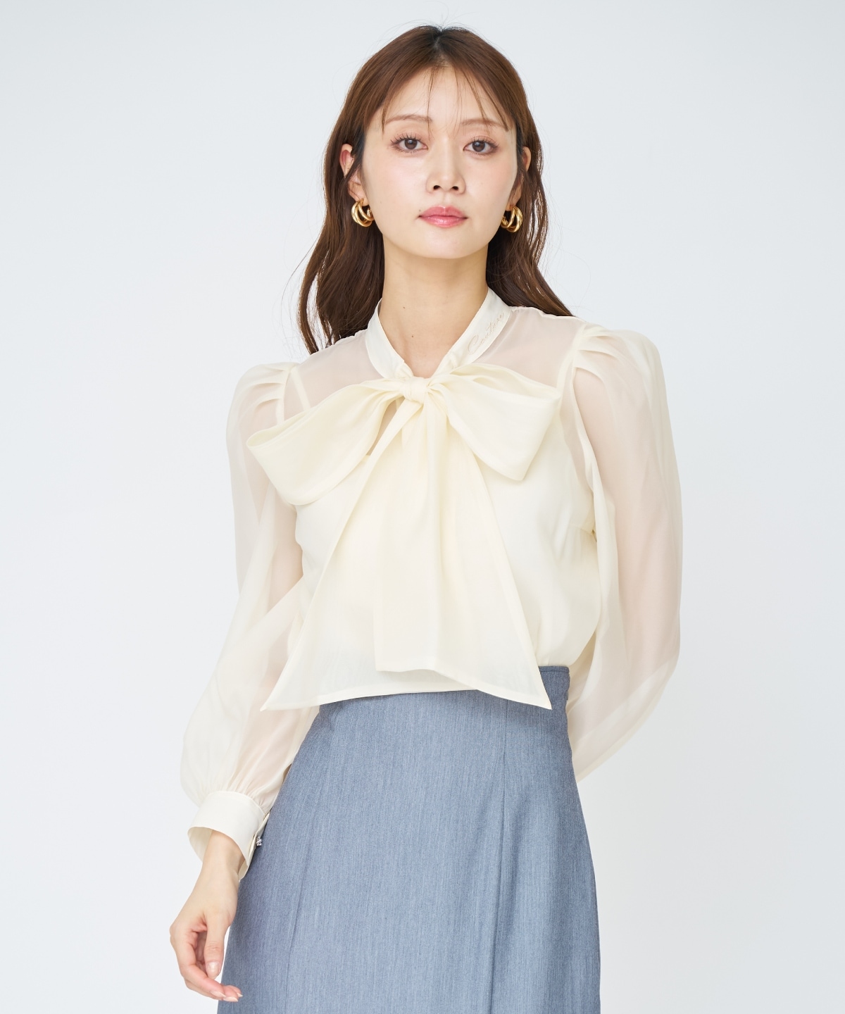 【先行予約受付中】シアーボウタイブラウス