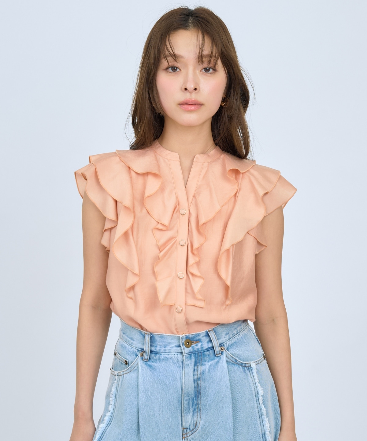 【先行予約受付中】フレンチスリーブラッフルブラウス