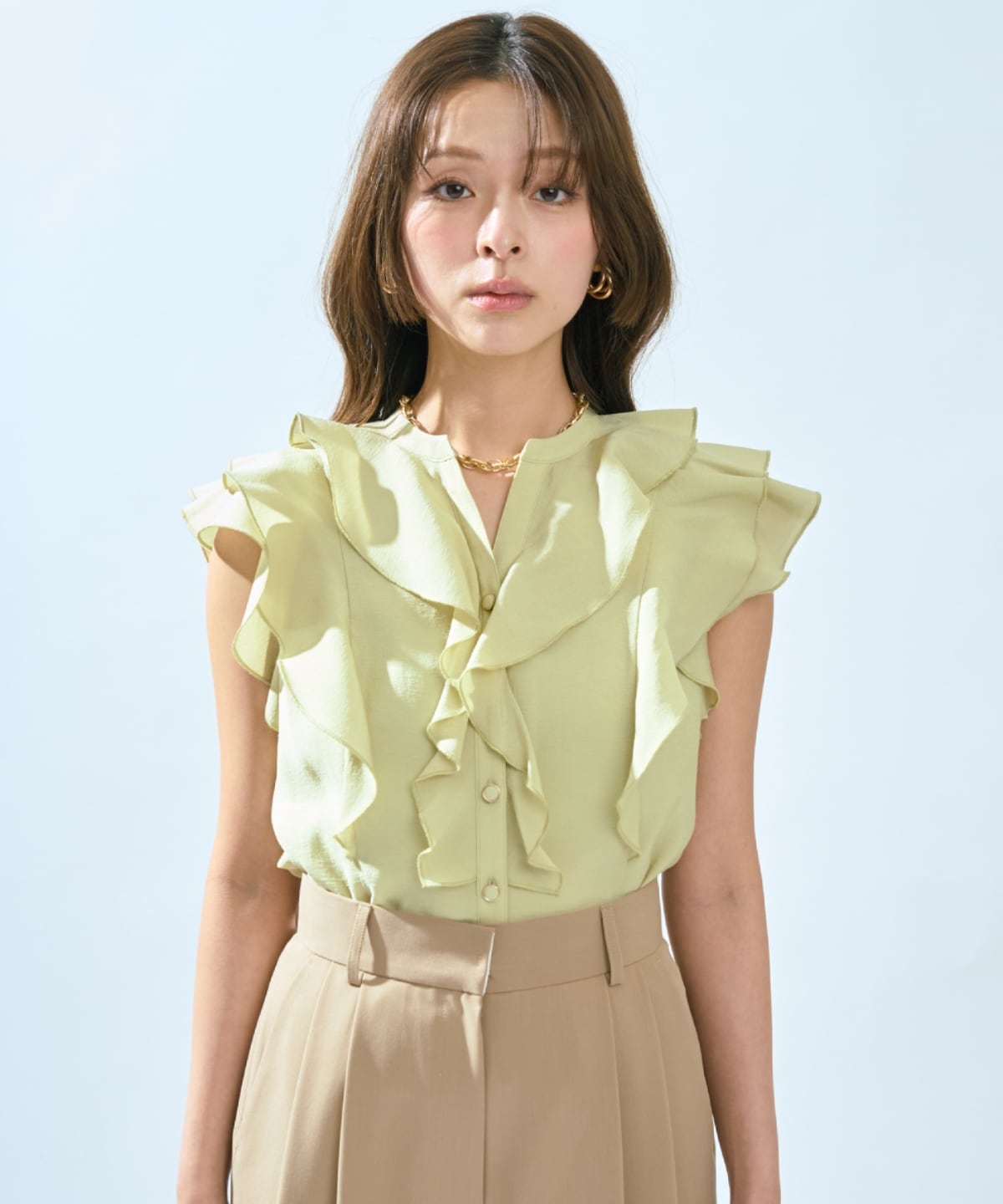 【先行予約受付中】フレンチスリーブラッフルブラウス