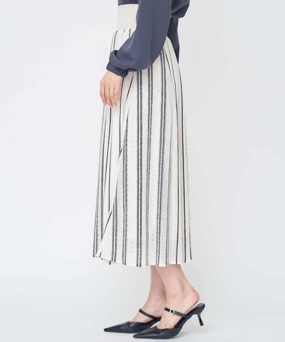 ラッセルストライプロングスカート