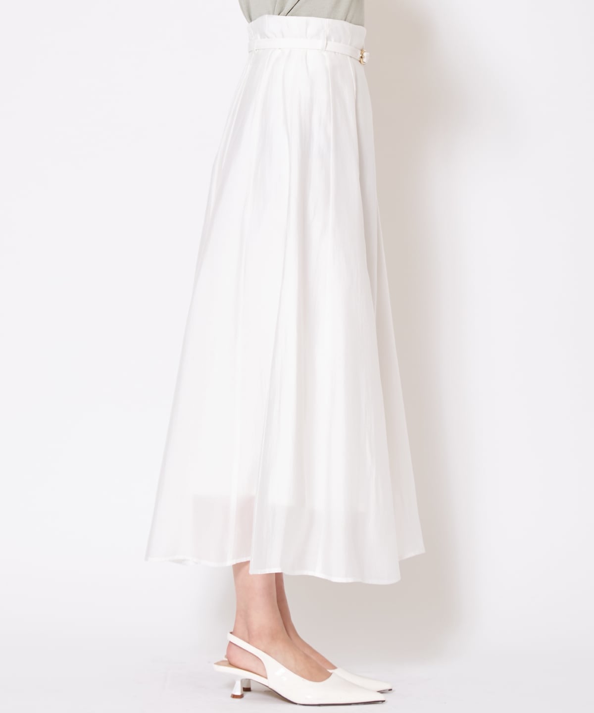 【先行予約受付中】ベルト付きシアーフレアスカート