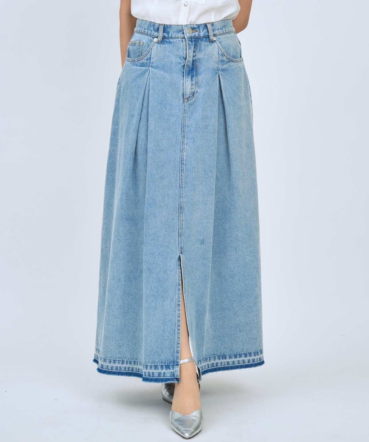 【先行予約受付中】デニムタックフレアスカート