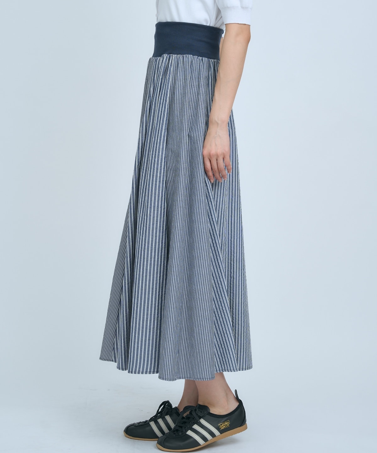 【先行予約受付中】サッカーストライプ柄組み合わせロングスカート