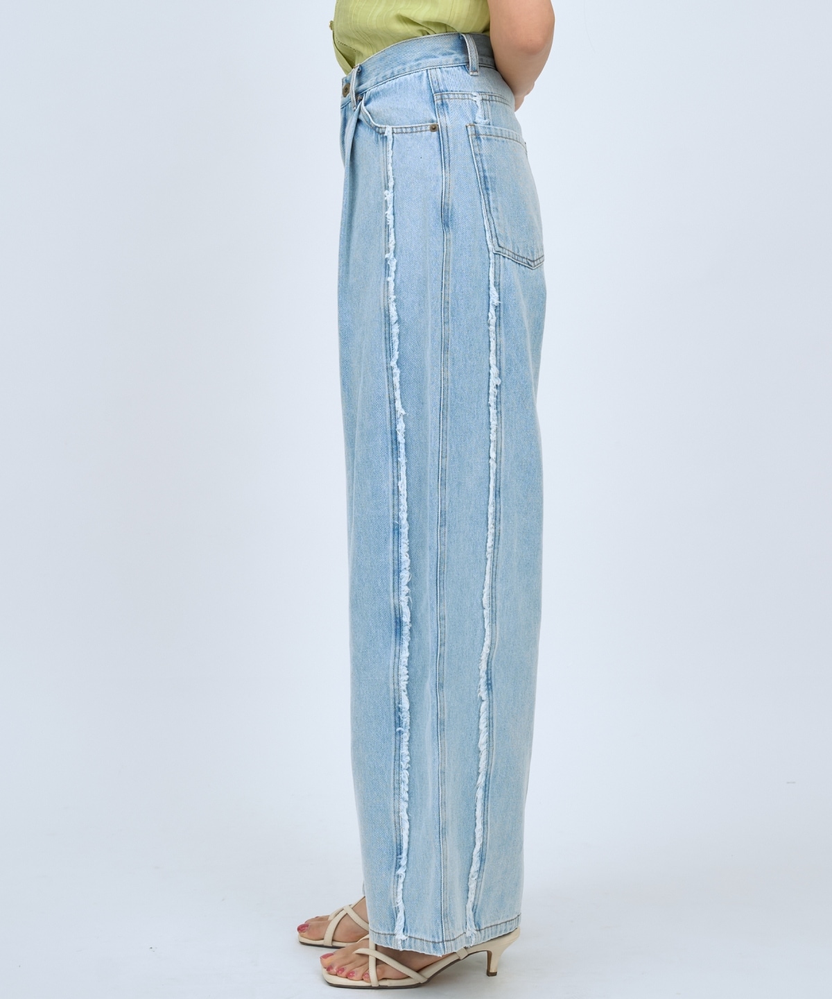 【先行予約受付中】フリンジラインワイドデニムパンツ